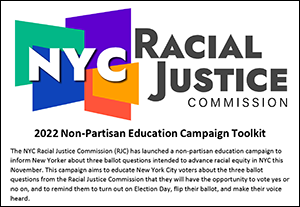 Image of cover sheet of RJC 2022 Non-Partisan Education Campaign Toolkit